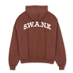 1.1 S.W.A.N.K Vintage Brown Oversized Zipped Hoodie