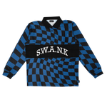 1. S.W.A.N.K CHECKERED WAVE BLUE & BLACK SPORTS POLO