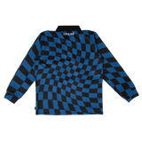 1. S.W.A.N.K CHECKERED WAVE BLUE & BLACK SPORTS POLO