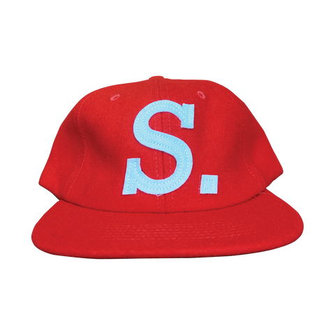 1. S.W.A.N.K Melton 6 Panel Strapback Cap - Red