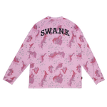 1. S.W.A.N.K SPA BERRY CAMO WAFFLE KNIT RAGLAN SHIRT