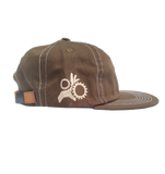 1.1 S.W.A.N.K BEWARE STRAPBACK CONTRAST STITCH 6 PANEL  CAP - BROWN