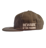 1.1 S.W.A.N.K BEWARE STRAPBACK CONTRAST STITCH 6 PANEL  CAP - BROWN