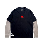 1.1 S.W.A.N.K BEWARE DOUBLE LAYERED WAFFLE T-SHIRT - BLACK