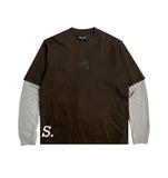 1.1 S.W.A.N.K BEWARE DOUBLE LAYERED WAFFLE T-SHIRT - MACCHIATO BROWN