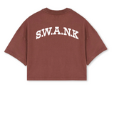 1. S.W.A.N.K  Cropped Oversized T-shirt - Vintage Brown